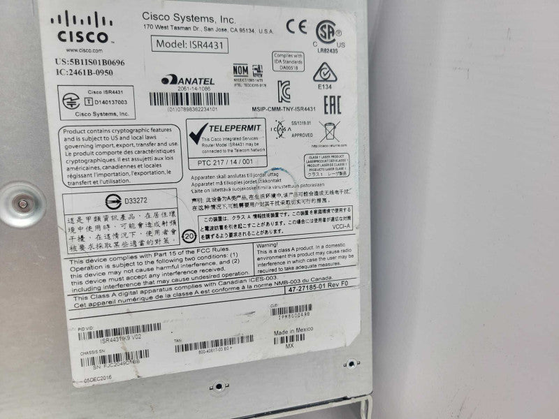 Cisco ISR4431/K9 V06 4400 Series Integrated Service Router w/ 2x PSU, SEE _