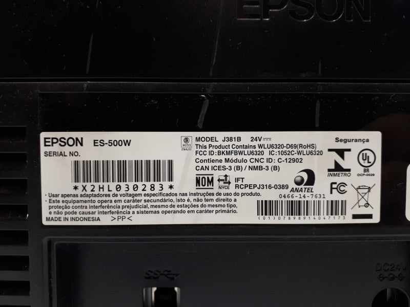 Epson WorkForce ES-500W II Wireless Color Duplex Document Scanner  &