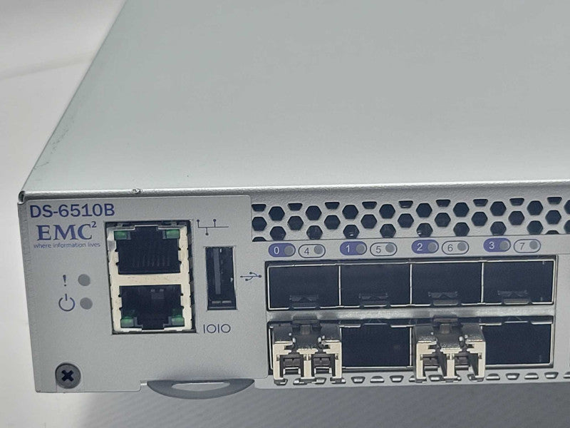 Brocade DS-6510B 48-Port 16Gb FC Switch EM-6510-24-16G-R 24-Port Act 2x PSU _
