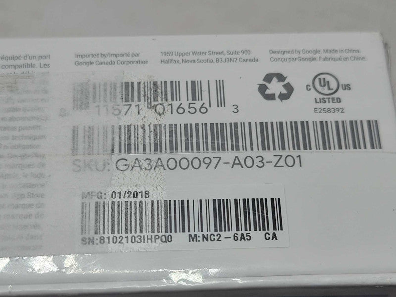 Google Chromecast 3rd Gen Digital HDMI Media Streaming Device GA3A00097-A03-Z _