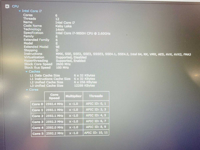 Dell Precision 5501 Core i7-9850H @ 2.6GHz 32GB DDR4 500GB Nvme [Read] (