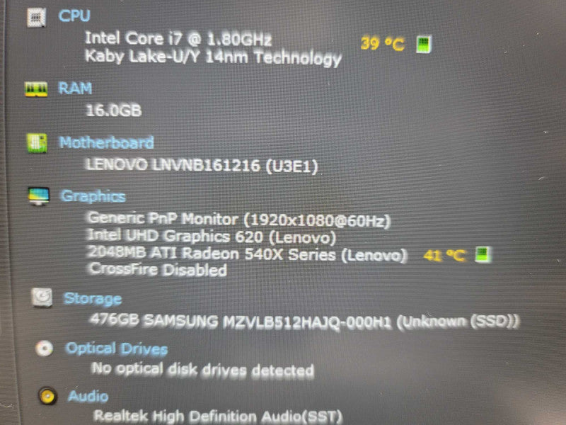 Lenovo ThinkBook 14s IWL i7- 8565U, 2GB Radeon ATI 540X, 16GB DDR4, 512GB SSD QÎ²