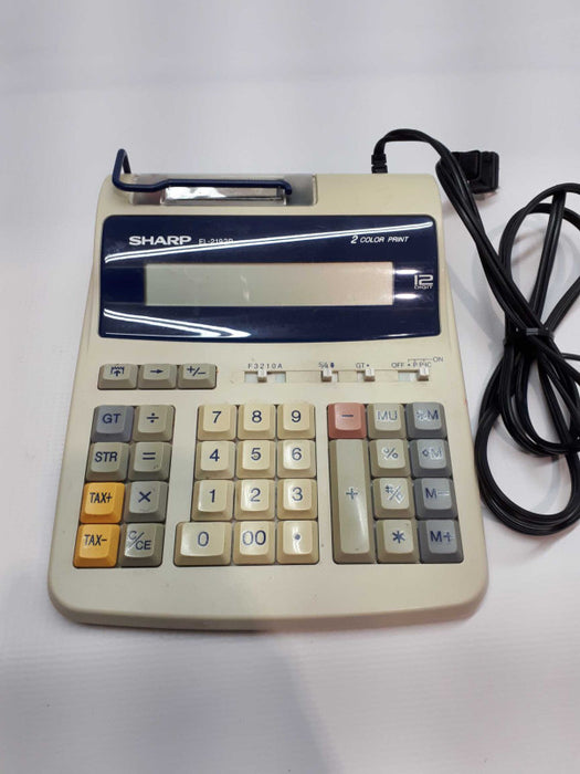Sharp EL-2192P Desktop Printing 2 Color 12-Digit Electronic Calculator &