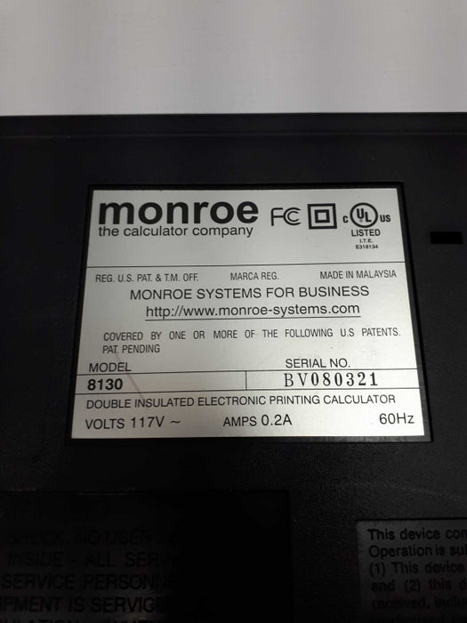 Monroe 8130 12-Digit Print/Display Heavy-Duty Calculator &