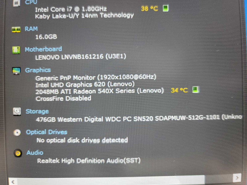 Lenovo ThinkBook 14s IWL i7- 8565U, 2GB Radeon ATI 540X, 16GB DDR4, 512GB SSD Î²