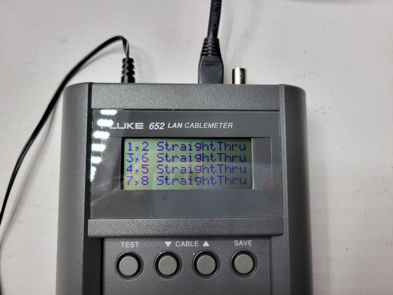 Fluke 652 LAN Cablemeter and 650R Remote with power adapter and cables _