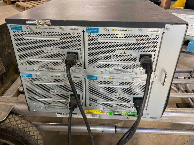 HP E5412 J8698A with 10x J8702A 2x J8705A modules and 4x J8712A Power Supply -