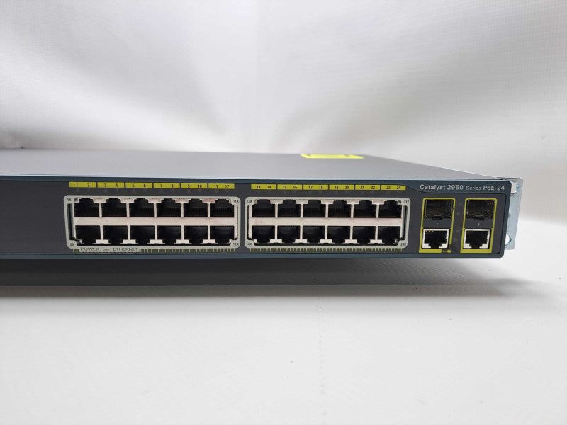 Cisco WS-C2960-24PC-L 24 Port POE Switch Dual Gigabit Uplinks + RackMount )
