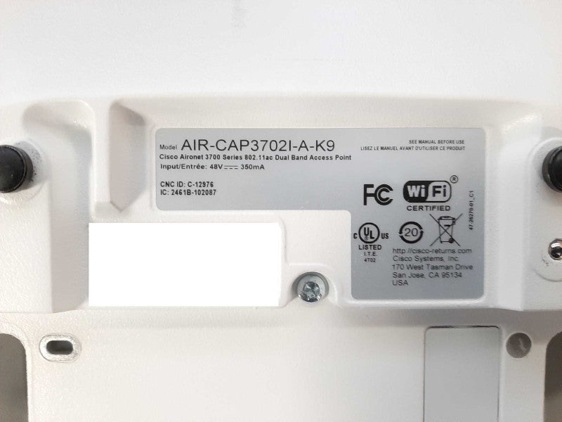 Cisco AIR-CAP3702I-A-K9 Aironet Dual Band Wireless Access Point Q$