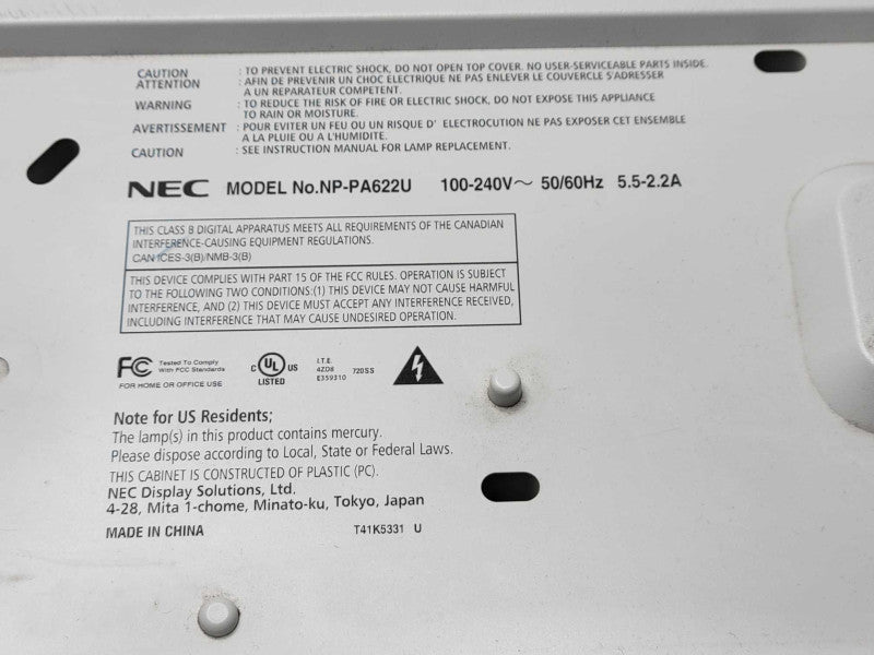 NEC NP-PA622U WUXGA Projector Read _