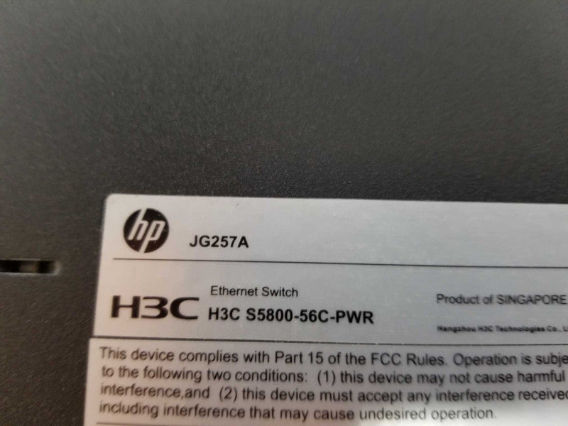HP A5800-48G-PoE+ TAA Switch - Factory Reset #