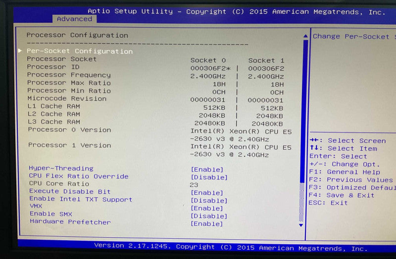 DATAON 2 node server 4x Intel Xeon E5-2630 v3 @2.40GHz 256GB DDR4 RAM Total  -