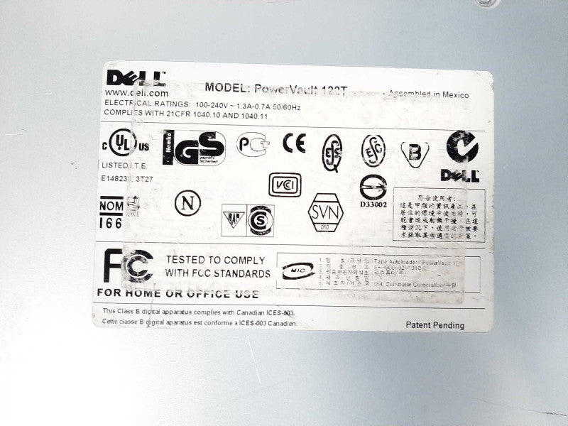 DELL POWERVAULT 122T TAPE DRIVE AUTOLOADER READ $