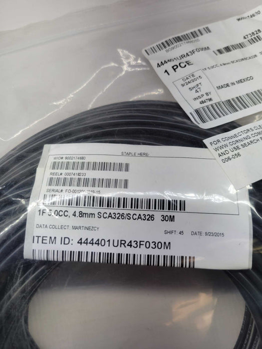 Corning Fiber Optic Cable Assembly 1F 5.0cc 4.8mm SCA326/SCA326 30m Q