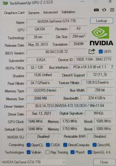 EVGA NVIDIA GTX 770 2GB