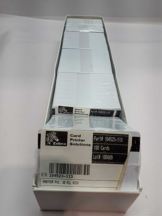 Zebra 104523-113 500 pcs Premier 30mil PVC Card  White Q&
