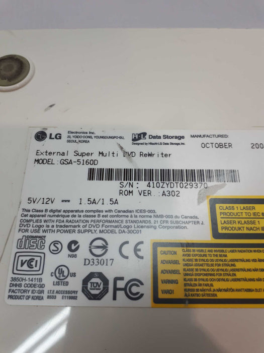 LG GSA 5160D Super Multi - DVDRW (Dual Layer) / DVD-RAM Drive &