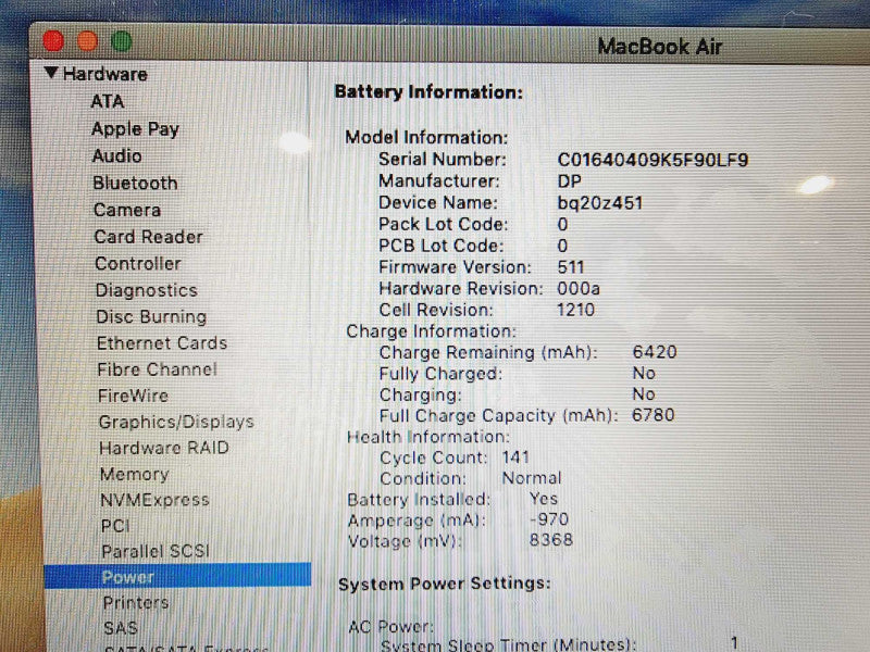 Macbook Air 2015 13\\" Core i5-5250U @ 1.6GHz 8GB DDR3 120GB SSD (