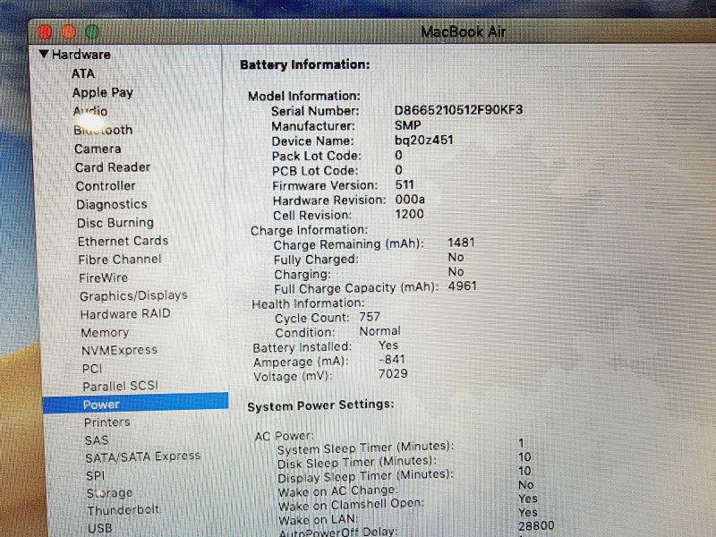 MacBook Air 2015 13\\" Core i5-5250U @ 1.60GHz 8GB DDR3 250GB SSD [Read] (