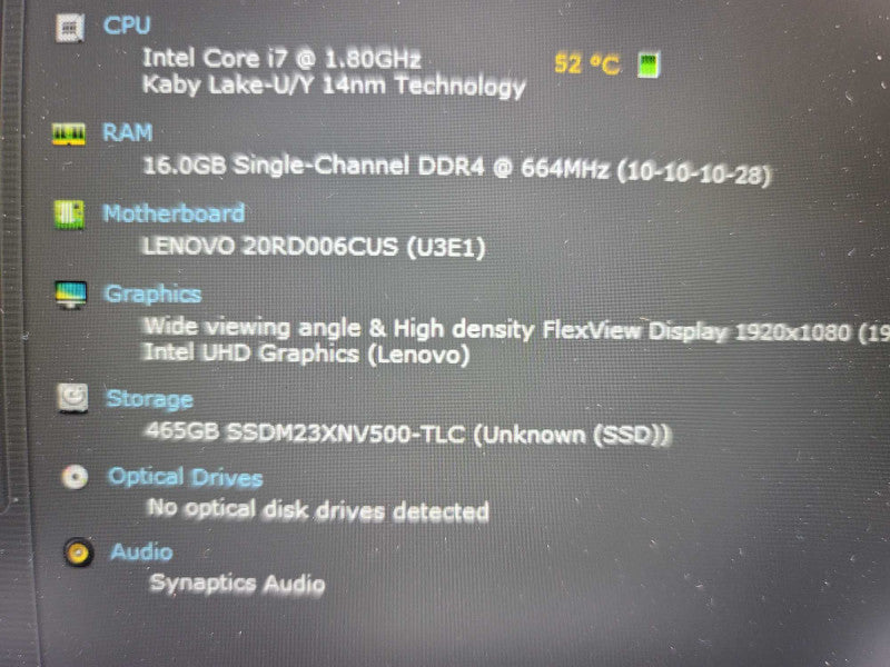 Lenovo ThinkPad E15 i7-10510U @ 1.80GHz, 16GB DDR4, 500GB SSD **READ** Î²