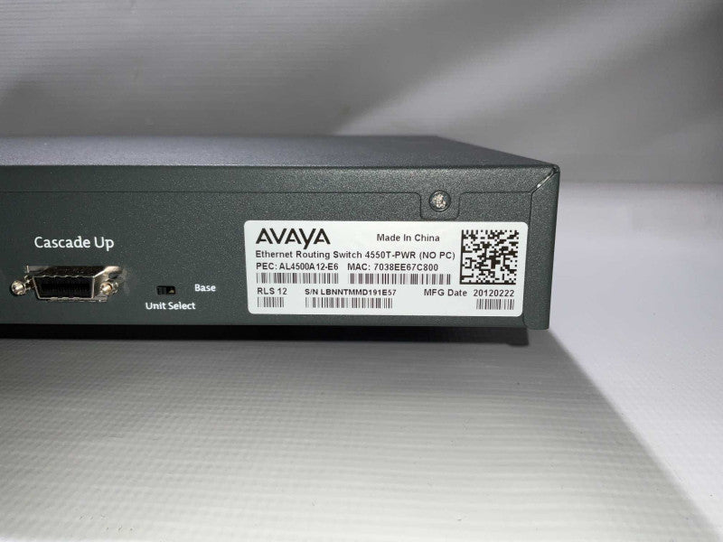 Avaya 4550T-PWR 48 port PoE network switch  -