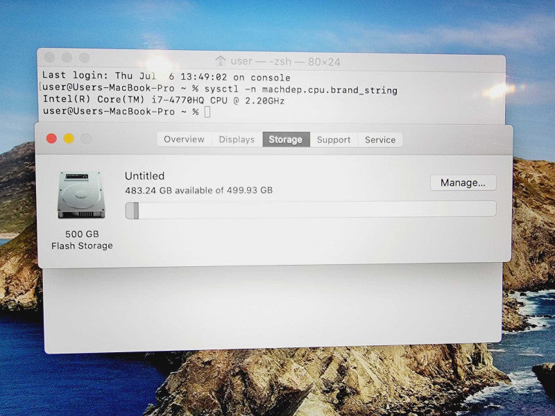 Apple MacBook Pro 2015 15\\" Core i7-4770HQ @ 2.2GHz 16GB DDR3 500GB SSD (