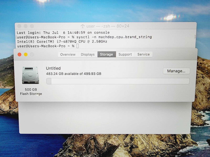 Apple MacBook Pro 2015 15\\" Core i7-4870HQ @ 2.5GHz 16GB DDR3 500GB SSD R9 M370x 2GB (