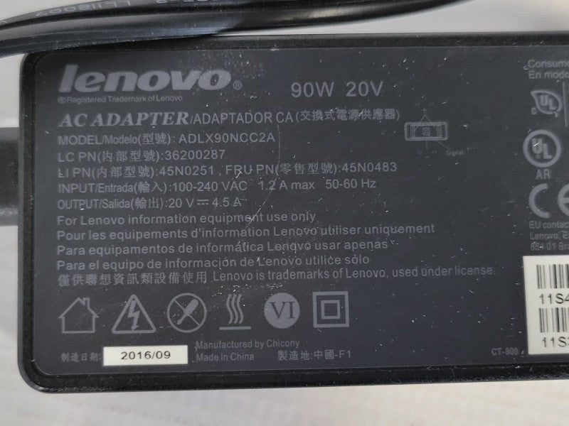 Lenovo 90W 20V 4.5Amp Laptop Power adapter, Read _