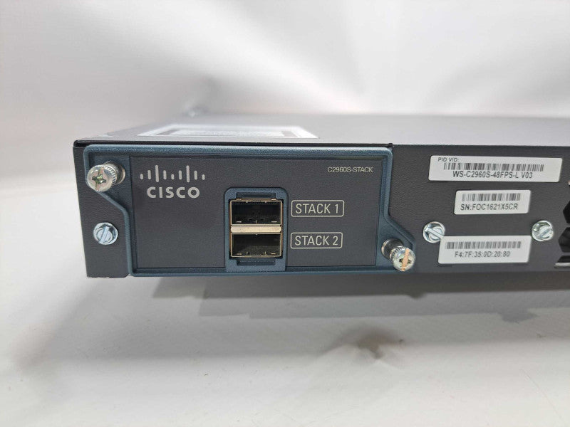 Cisco WS-C2960S-48FPS-L 48 Port PoE+ Gigabit w/ C2960S-Stack Module Q)