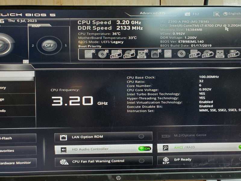 Custom PC - Intel I7-8700 @ 3.20 GHZ 16GB DDR4, GTX 1060 6GB 650W PSU
