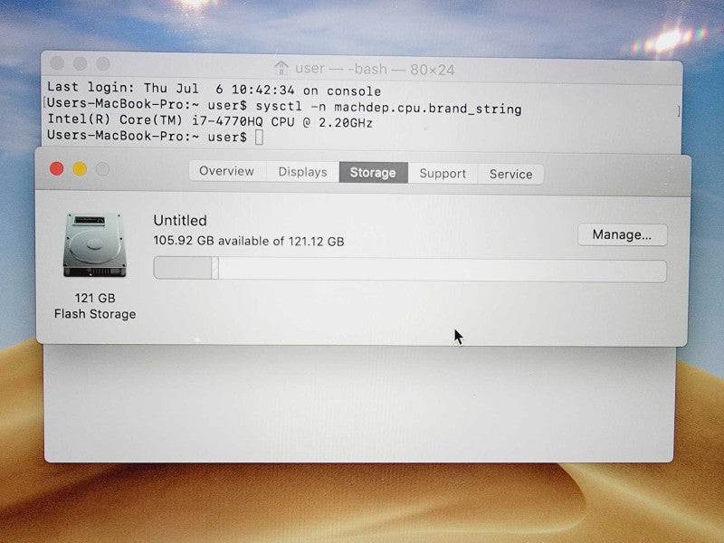Apple Macbook 2015 Pro 15\\" Core i7-4770HQ @ 2.2GHz 16GB DDR3 120GB SSD [Read] (