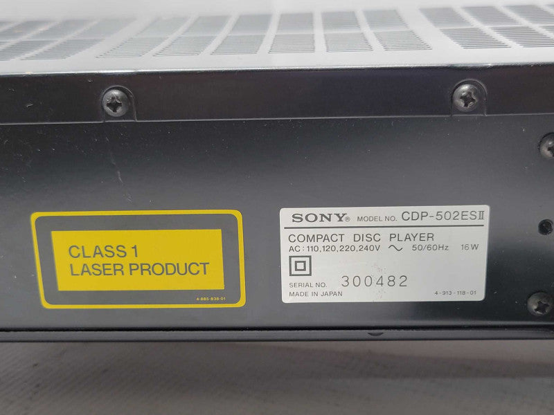Sony CDP-502ESII Compact Disk Player, Read _
