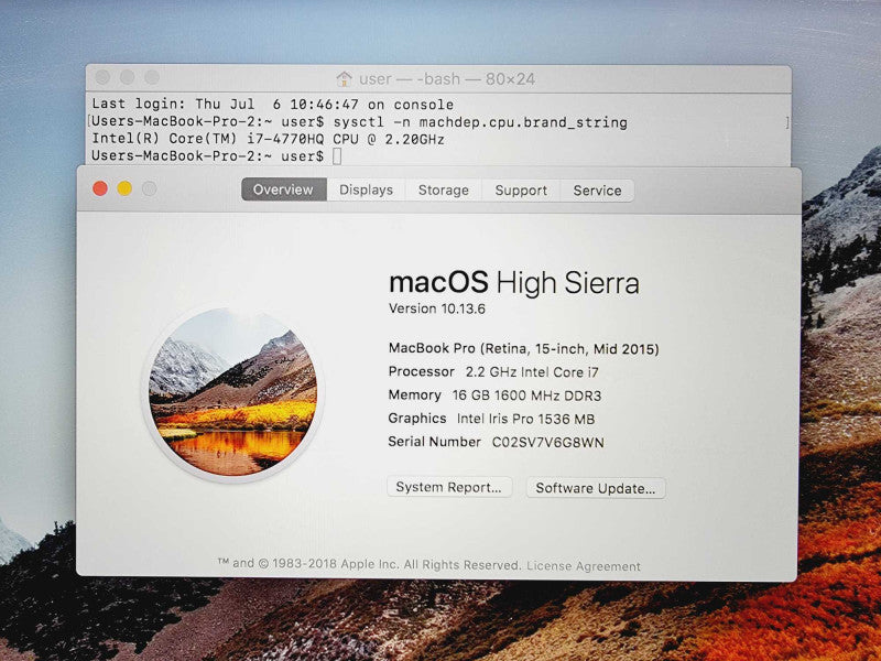 Apple Macbook Pro 2015 15\\" Core i7-4770HQ @ 2.2GHz 16GB DDR3 120GB SSD [Read] (