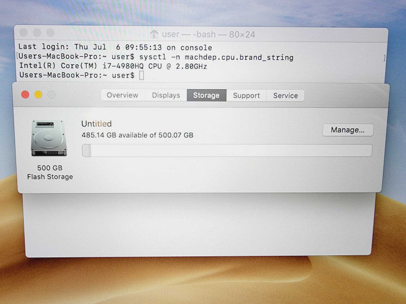 Apple MacBook Pro 2015 15\\" Core i7-4980HQ @ 2.8GHz 16GB DDR3 500GB SSD R9 M370x 2GB (