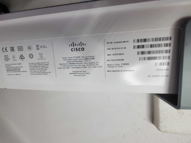 Cisco TTC8-10 CS-QUADCAM Webex Quad Camera Q_