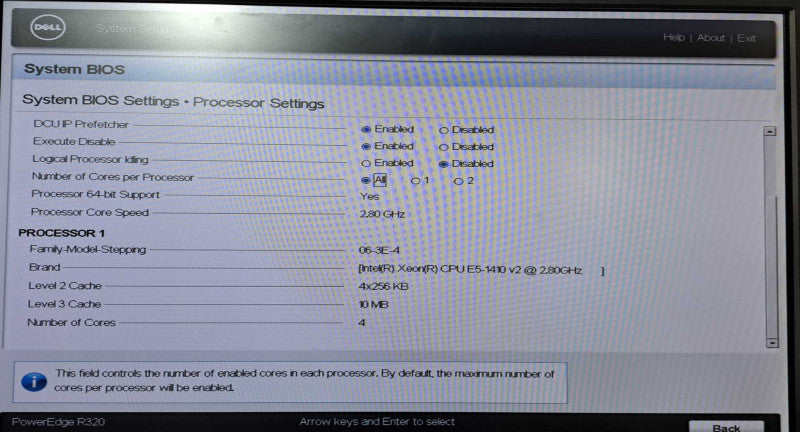 Dell PE R320 1x Xeon E5-1410 v2 @ 2.80GHz 32GB Ram H310 Raid 2x 350W PSU )
