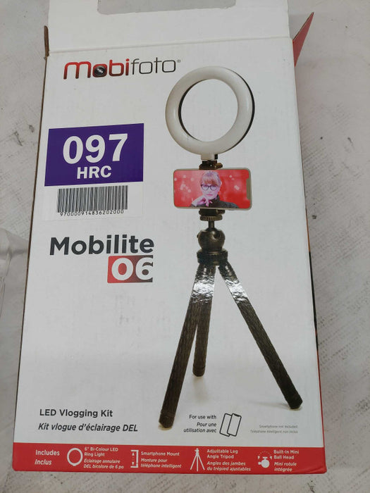 MobiFoto Mobilite 06 , 6\\"Bi-Colour LED Ring Light Vlogging Kit