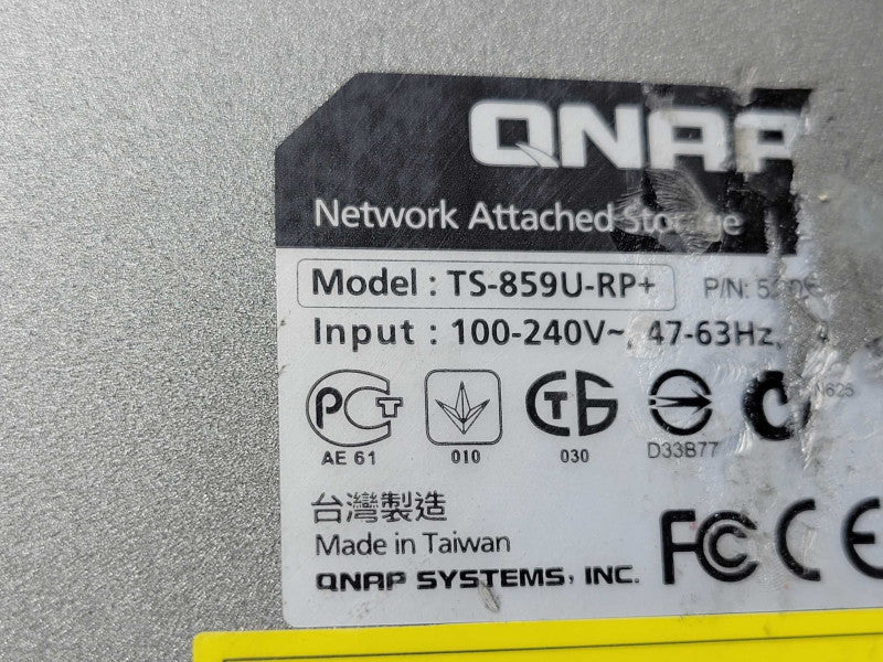 QNAP TS-859U-RP+ 2U Rack Mount 8-Bay NAS with 6TB HDD, 1x PSU _