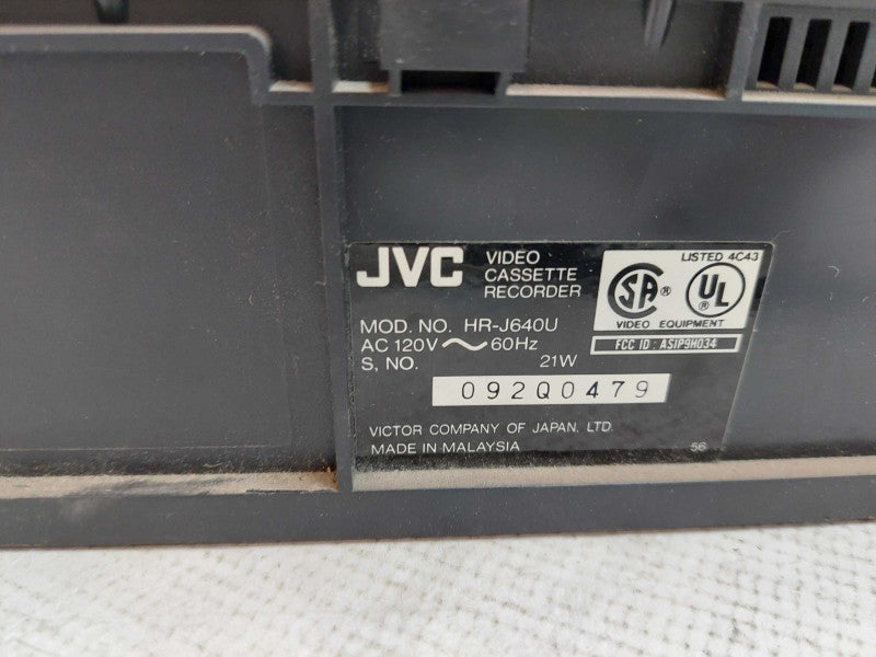JVC Video Cassette Recorder Model:HR-J640U