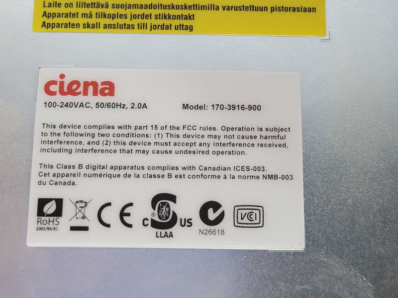 Ciena 3916 series service delivery switch 170-3916-900 Read _