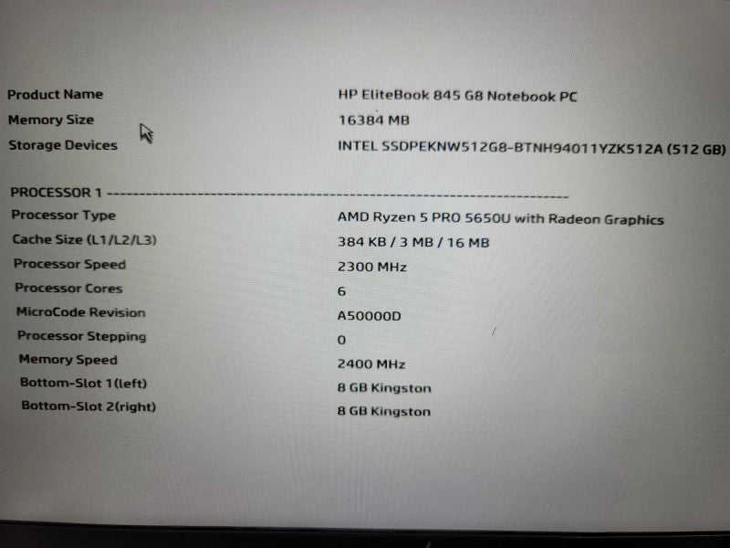 HP EliteBook 845 G8 AMD Ryzen 5 PRO 5650U  16GB DDR4, 512GB SSD  Î²