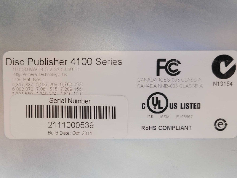 Primera Bravo 4102 DVD Disc Printer Publisher, Read _