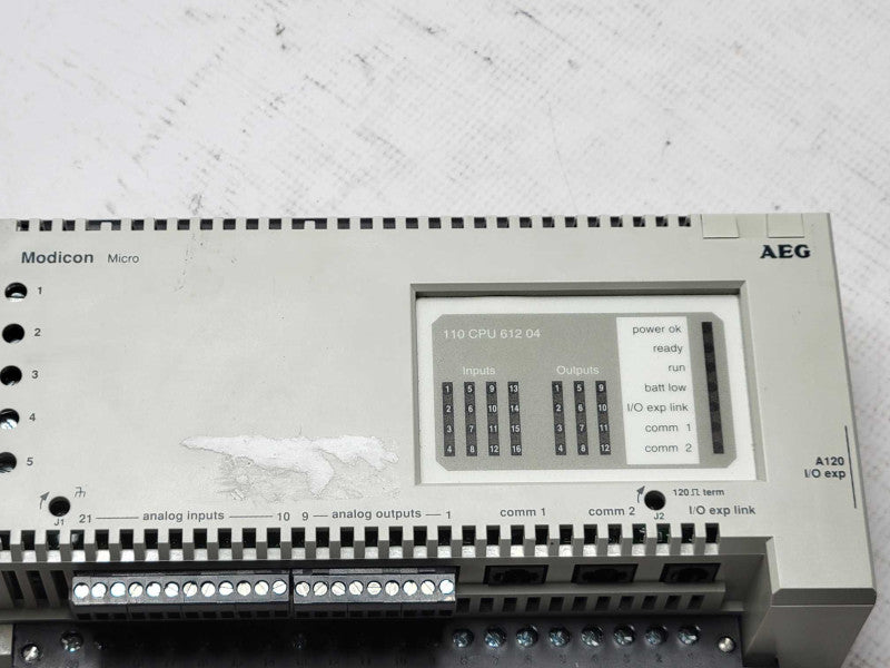 AEG Schneider Modicon 110 CPU 612 04 Micro CPU DC PS ANIO DC IN REL, SEE _