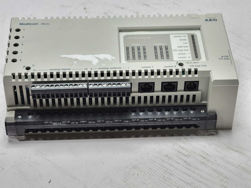 AEG Schneider Modicon 110 CPU 612 04 Micro CPU DC PS ANIO DC IN REL, SEE _
