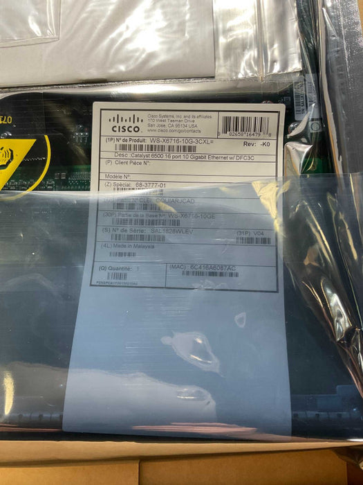 Cisco WS-X6716-10G-3CXL CAtalyst 6500 16 port 10 Gigabit Ethernet  -