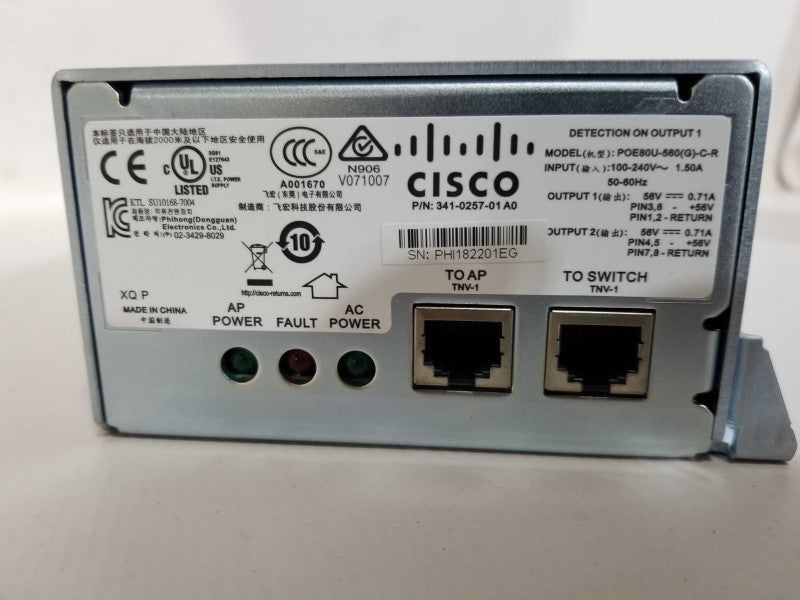 Cisco AIR-PWRINJ1500-2 1520 Series PoE Power Injector Q#