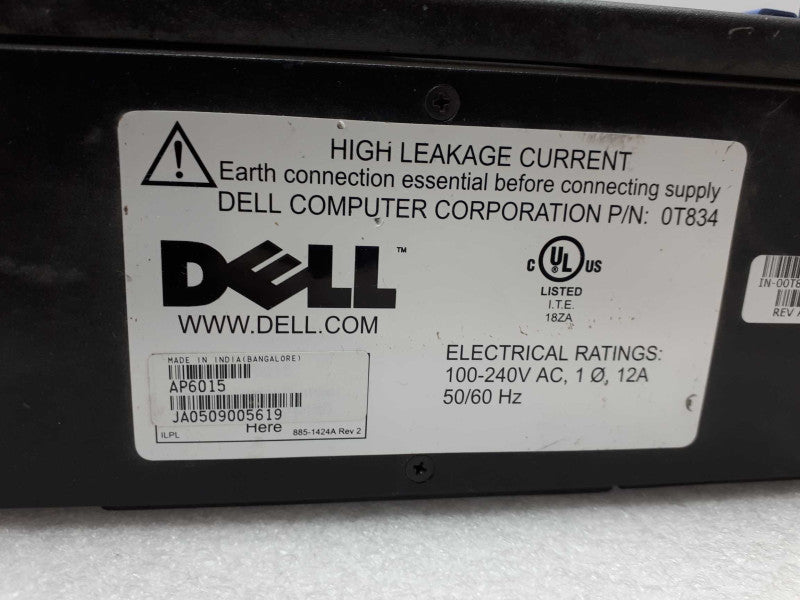 Dell APC AP6015 8 port IEC 320 C13 100-240 Volt 12 Amp PDU 0T834 &