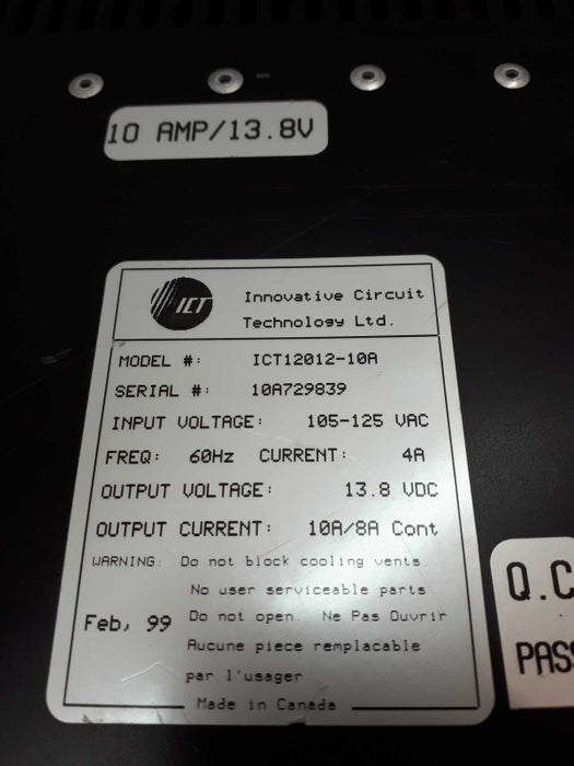 ICT Innovative Circuit Technology LTD. COMM SERIES ICT12012-10A Power Supply &