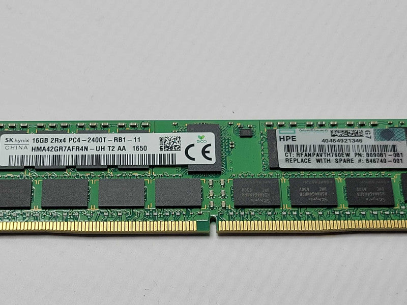 HPE/SkHynix 16GB 2Rx4 PC4-2400T-RB1 846740-001 DDR4 Server RAM Q_
