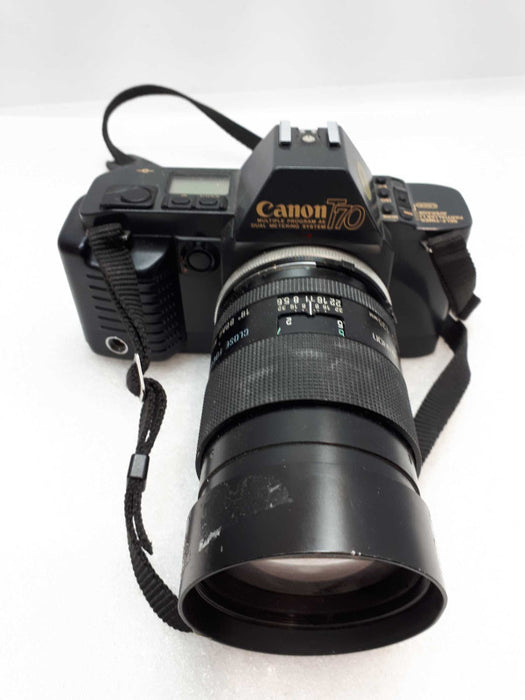 Vintage Canon T70 Film SLR Camera With Tamron 135mm zoom Lens &